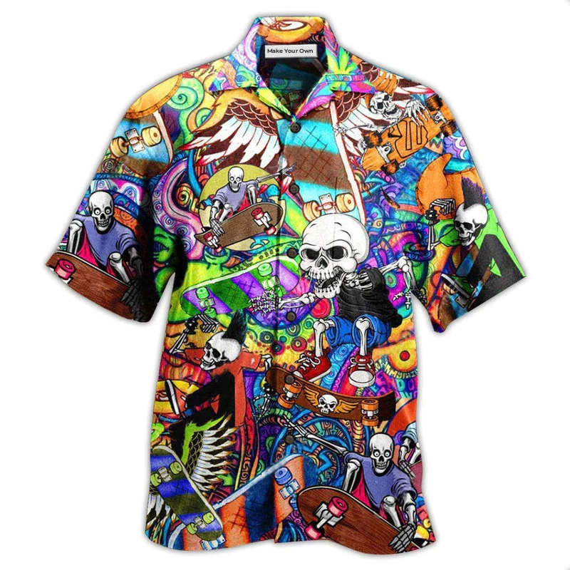 Skull Amazing Skateboarding - Hawaiian Shirt