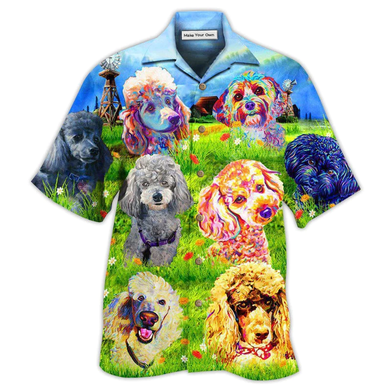 Poodle In The Beautiful Grass Field - Hawaiian Shirt