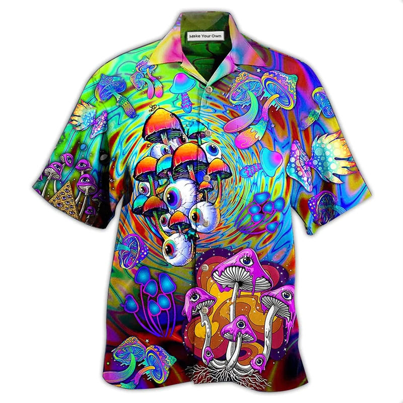 Hippie Peace Life Style Mushroom - Hawaiian Shirt