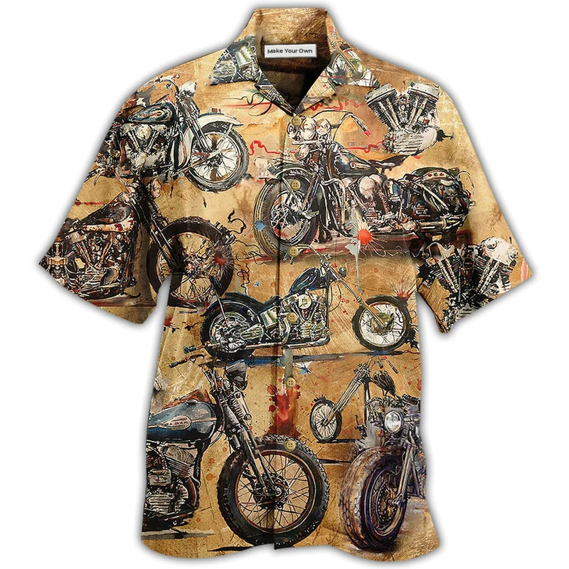 Motorcycle Vintage Style Ride And Live Today - Hawaiian Shirt