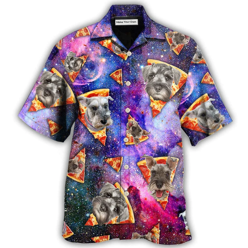 Schnauzer Dog Lover Mysterious Galaxy Pizza - Hawaiian Shirt