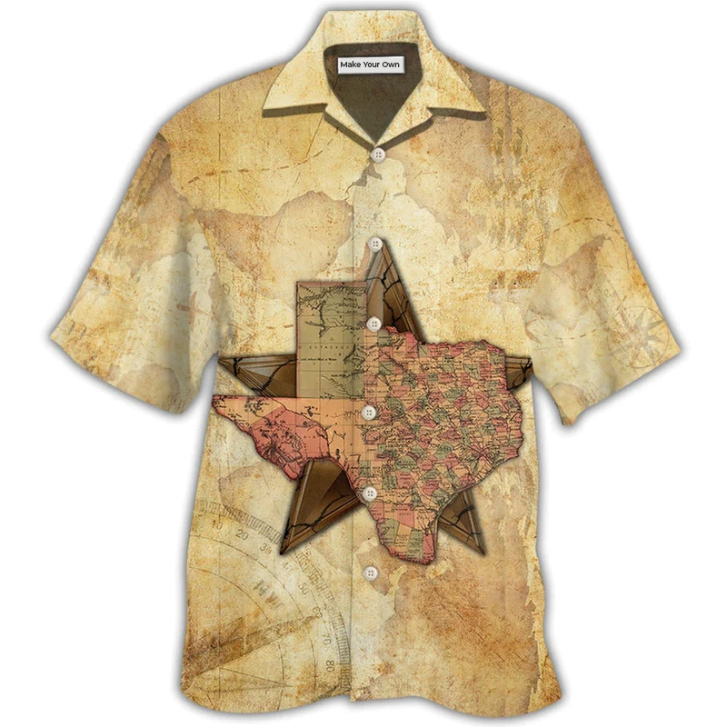 Texas Peace Life Style In Map - Hawaiian Shirt