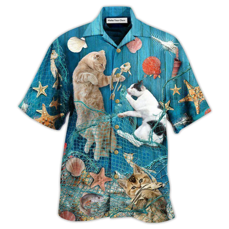 Cat Lazy On Beach - Hawaiian Shirt