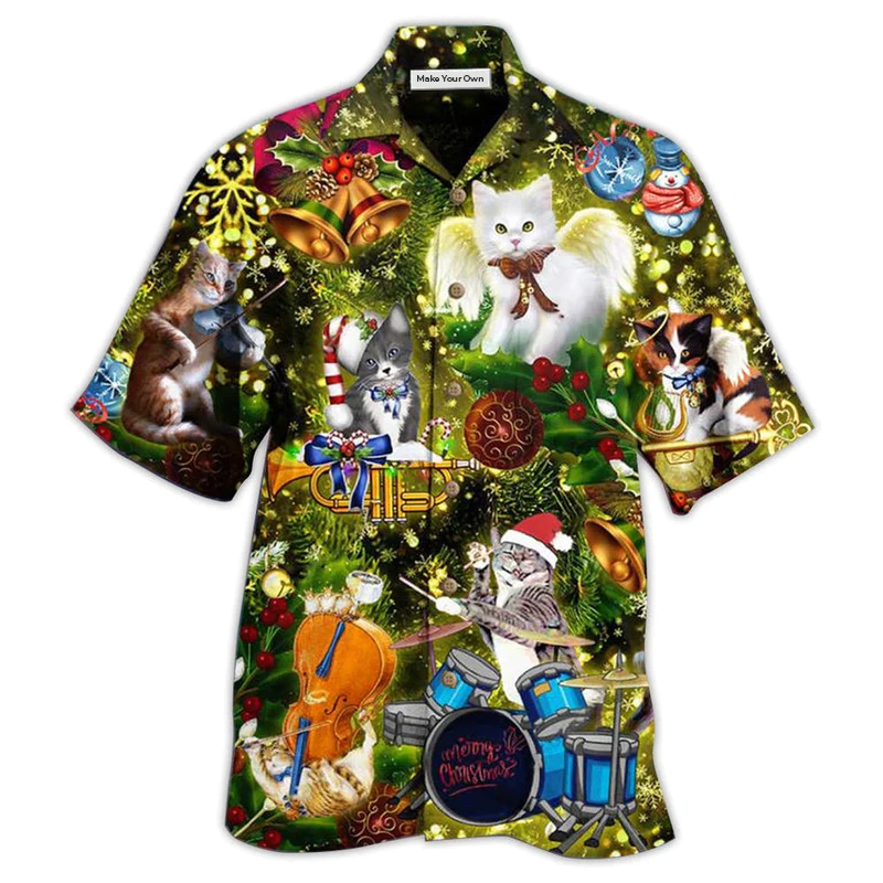 Cat Christmas Angel - Hawaiian Shirt