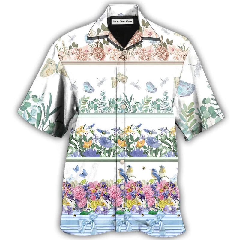 Flower Amazing Florist Bird And Butterfly - Hawaiian Shirt