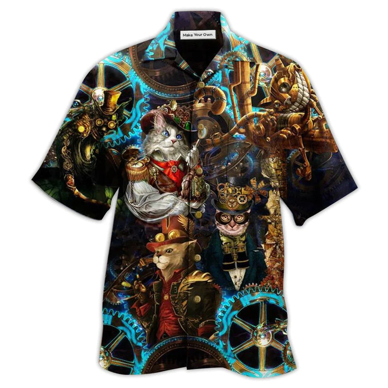 Cat Machine Magic Vintage - Hawaiian Shirt