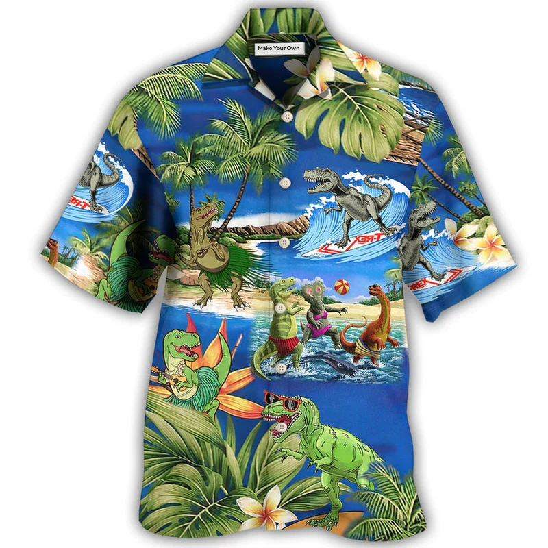 Dinosaur World Summer Beach - Hawaiian Shirt
