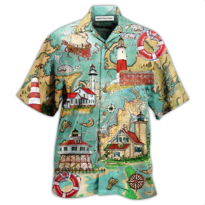 Lighthouse Guide Me Around The World - Hawaiian Shirt