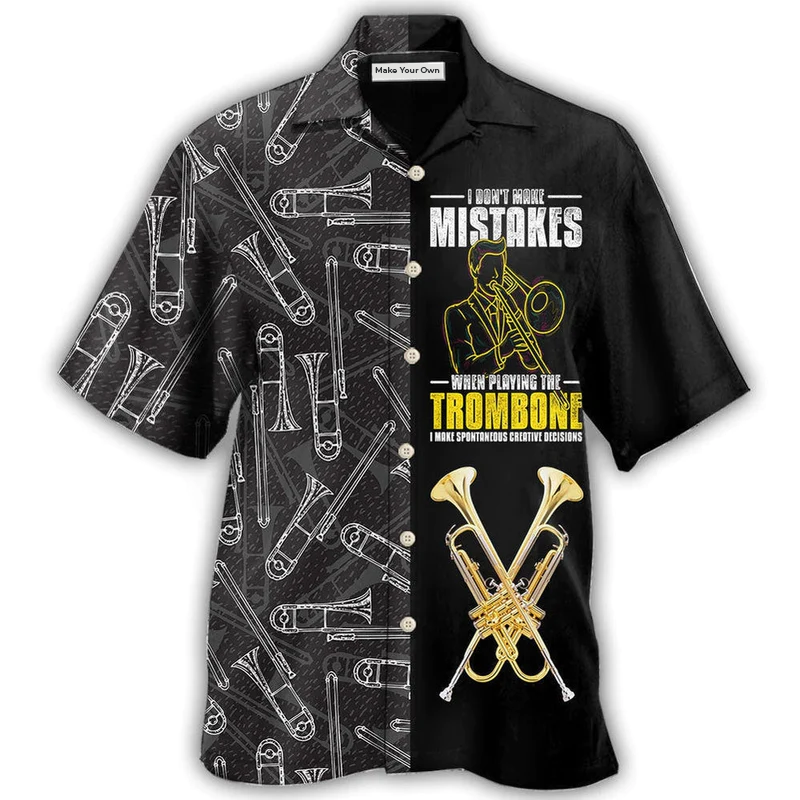 Trombone Music Lover Black Style - Hawaiian Shirt