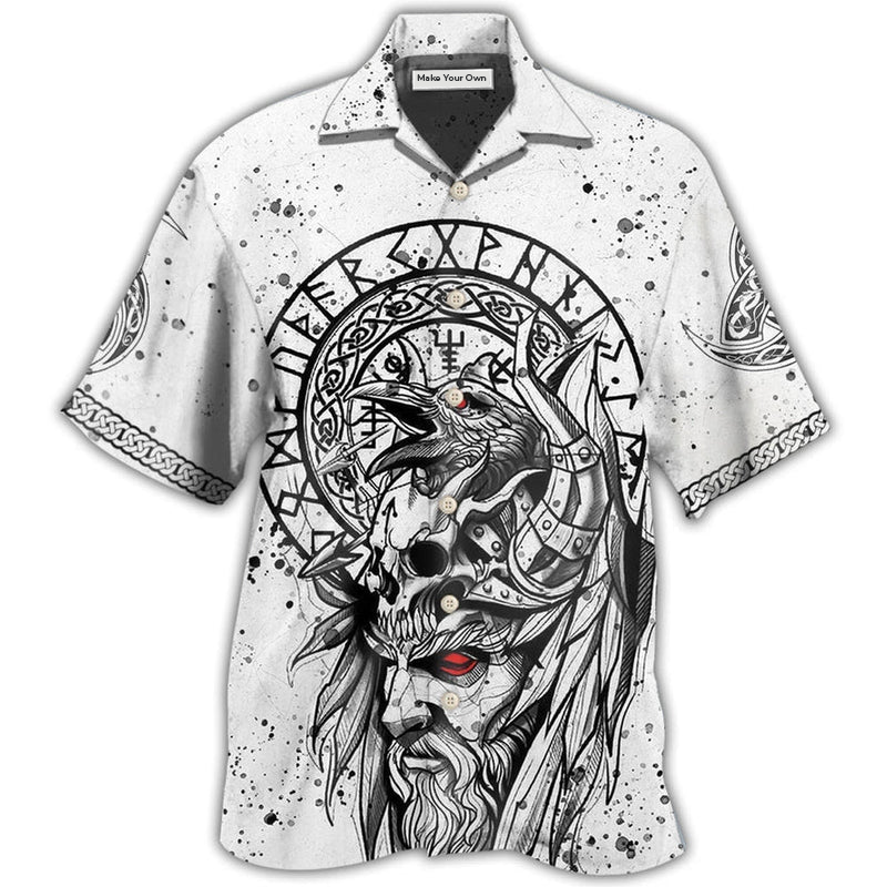 Viking Victory Black And White Style - Hawaiian Shirt