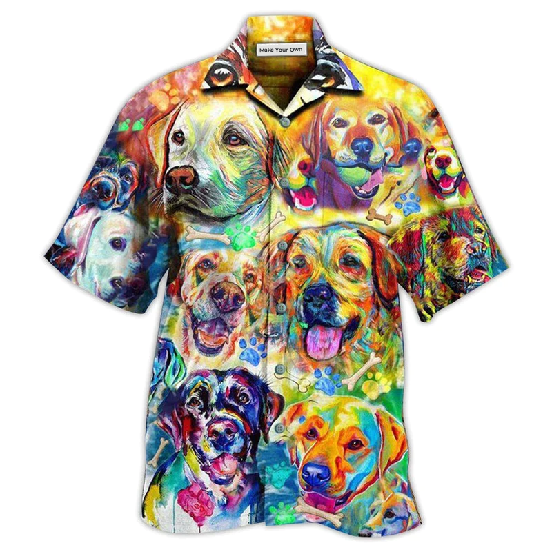 Labrador Retriever Love Is Wet Noses Slobbery Kisses Wagging Tails Colorful - Hawaiian Shirt