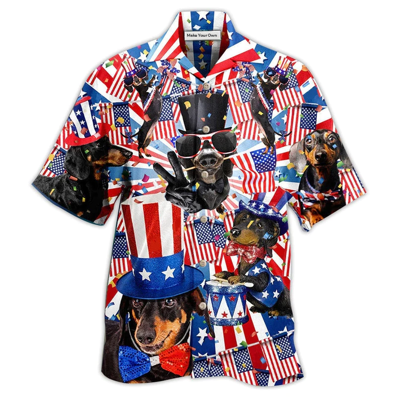 Dachshund Celebrates National Day - Hawaiian Shirt