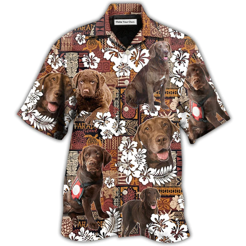 Chesapeake Bay Retriever Dog Tropical Floral Vintage - Hawaiian Shirt