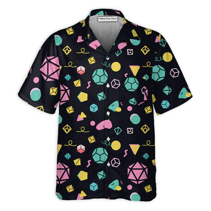 DnD Dice Neon Color Pattern - Hawaiian Shirt