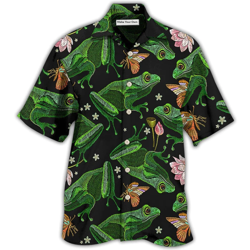 Frog Green Frog Black Style - Hawaiian Shirt