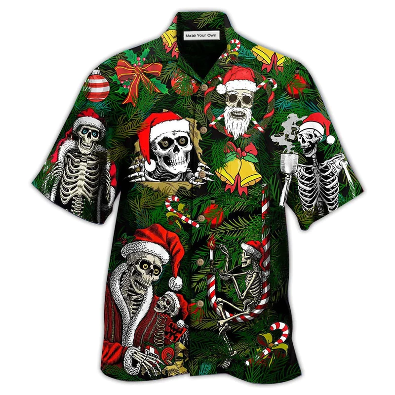 Skull Merry Xmas Happy - Hawaiian Shirt