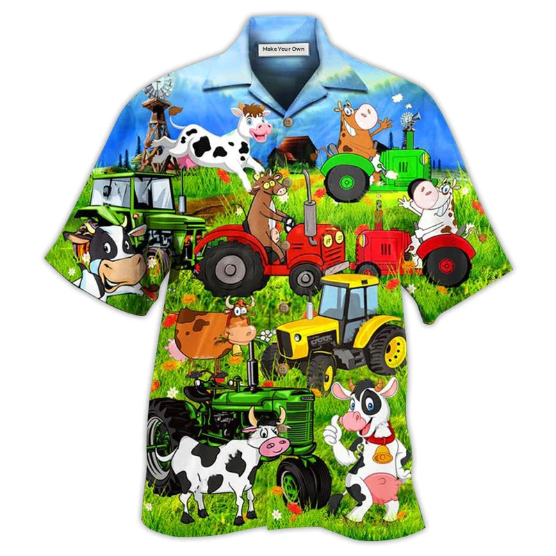 Cow Funny Happy Everyday - Hawaiian Shirt