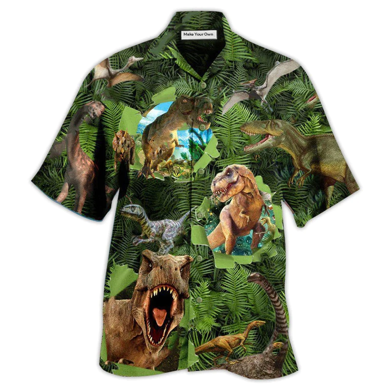 Dinosaur Let The World Hear You Strong Roar - Hawaiian Shirt