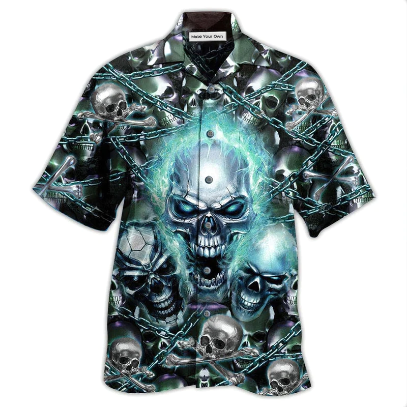 Skull Screaming Blue Style - Hawaiian Shirt