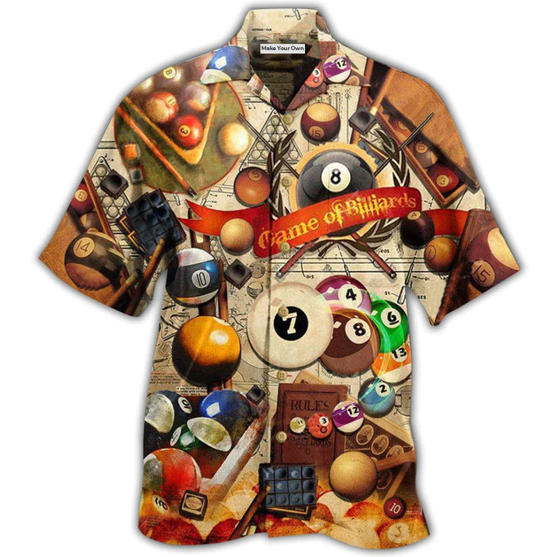 Billiard Never Give Up Until The Last Ball Falls Vintage Style - Hawaiian Shirt