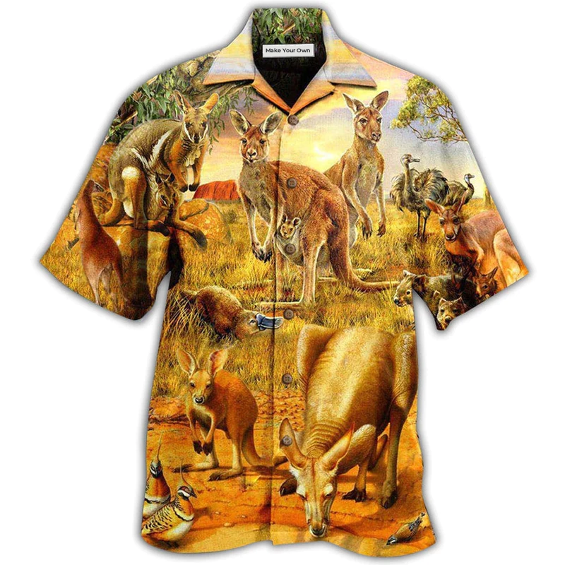 Kangaroo Animals My Spirit Animal Is A Cute Kangaroo - Hawaiian Shirt