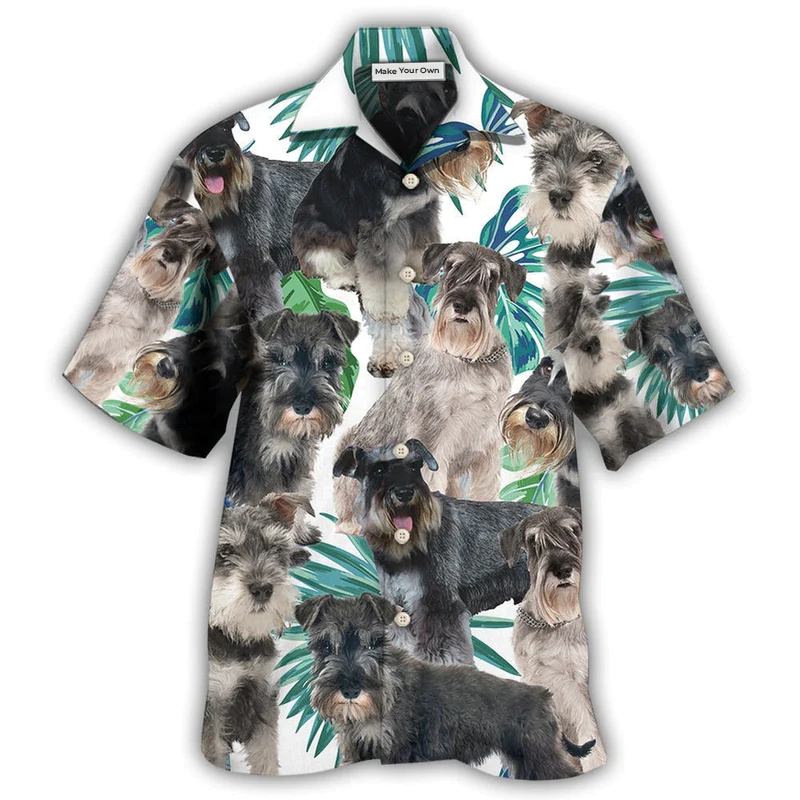 Schnauzer Dog Tropical Leaf Cool - Hawaiian Shirt