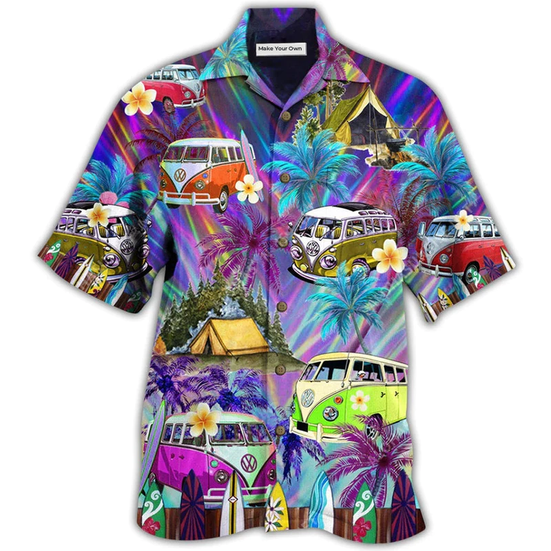 Hippie Bus Go Every Where Tropical Style - Hawaiian Shirt