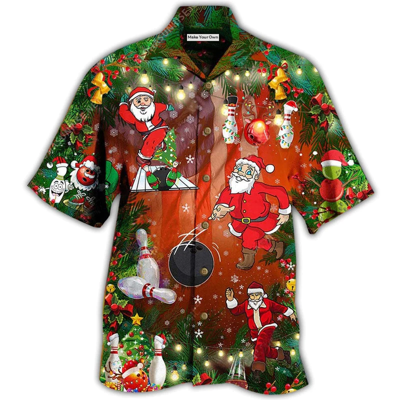 Bowling Do You Wanna Solo Bowling With Santa Claus Christmas - Hawaiian Shirt