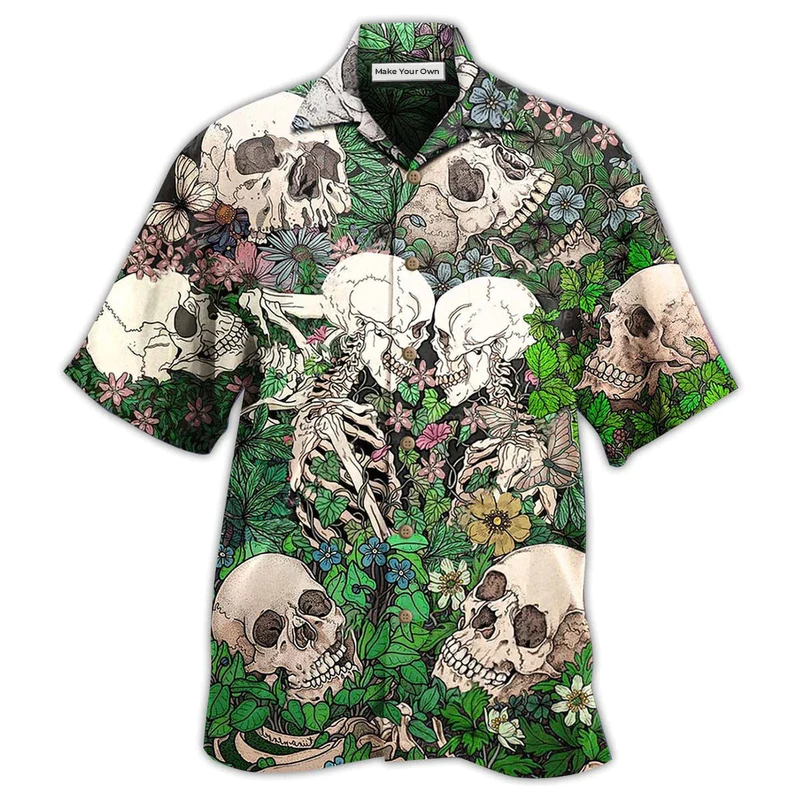 Skull Couple Kiss - Hawaiian Shirt