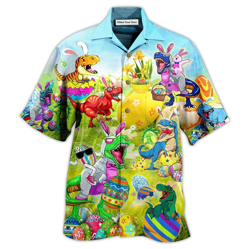 Easter Dinosaurs T-Rexes Wanna Joint Eggs - Hawaiian Shirt