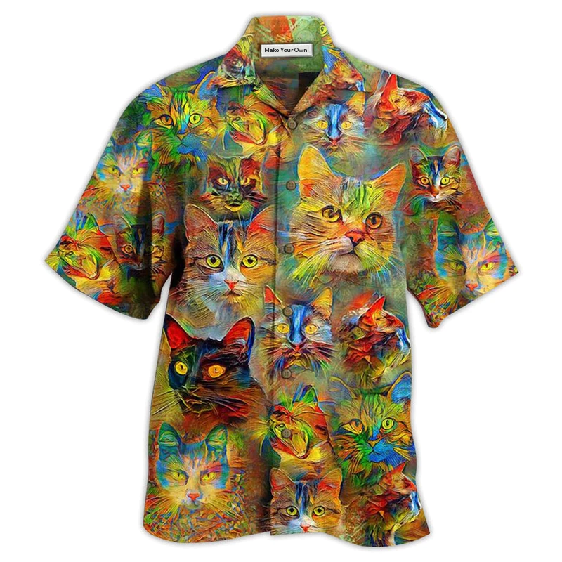 Cat Beautiful Colorfull - Hawaiian Shirt