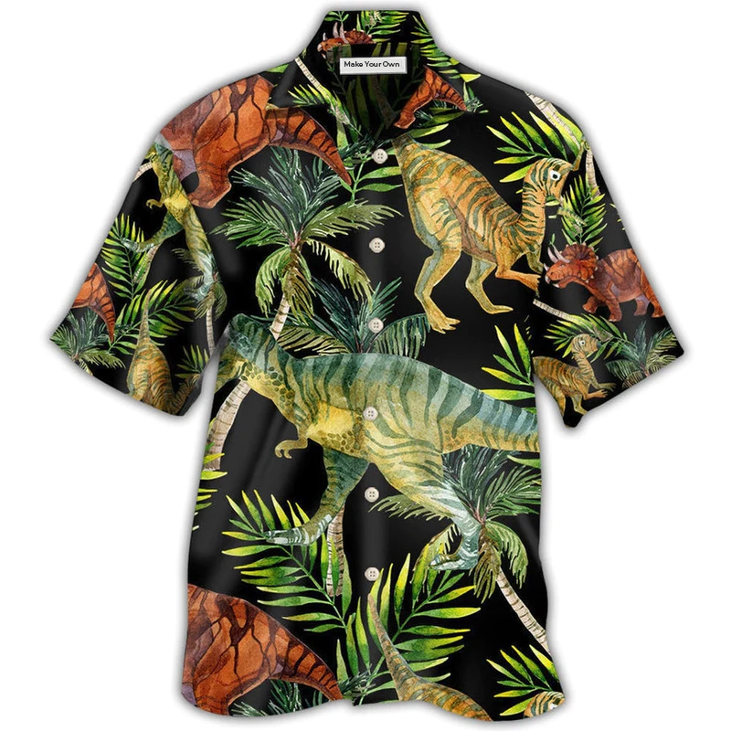 Dinosaur In Tropical Jungles - Hawaiian Shirt