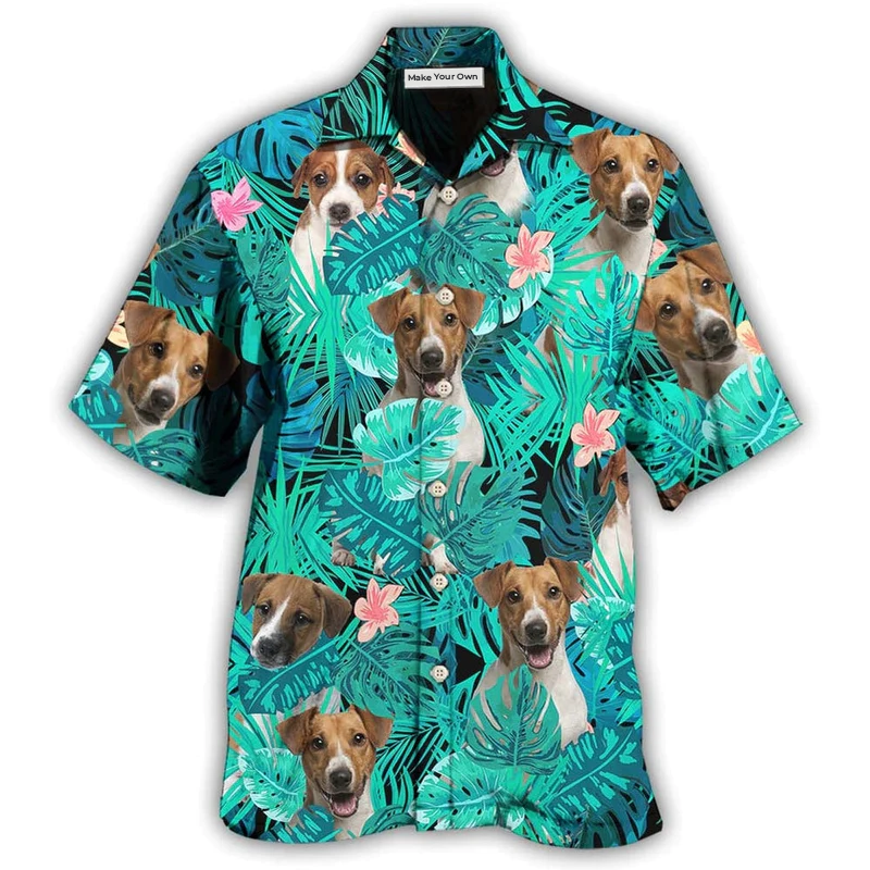 Russell Terrier Dog Summer Green Tropical - Hawaiian Shirt