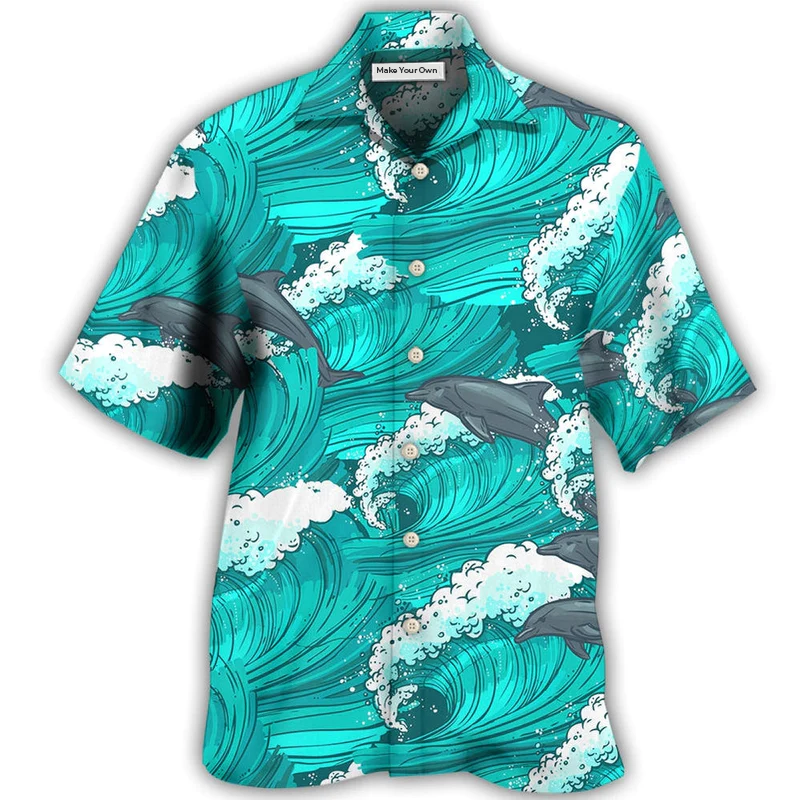 Dolphin Loves Fresh Ocean And Summer  - Hawaiian Shirt