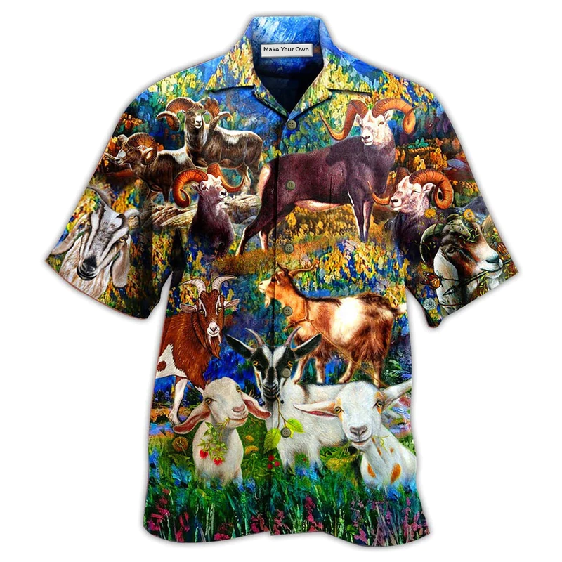 Goat Love Animals Life Grass - Hawaiian Shirt