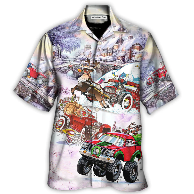 Christmas Car Run Xmas Hohoho - Hawaiian Shirt