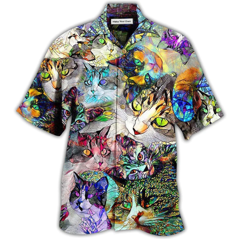Cat Amazing Stained Glass - Hawaiian Shirt