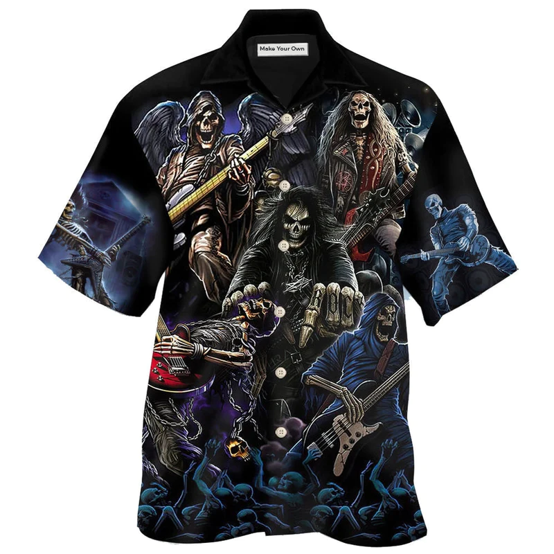 Guitar And Skull - Hawaiian Shirt