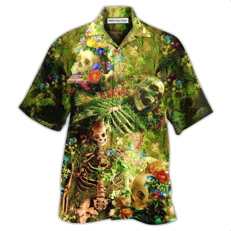 Skull Flower Skeleton Forever - Hawaiian Shirt