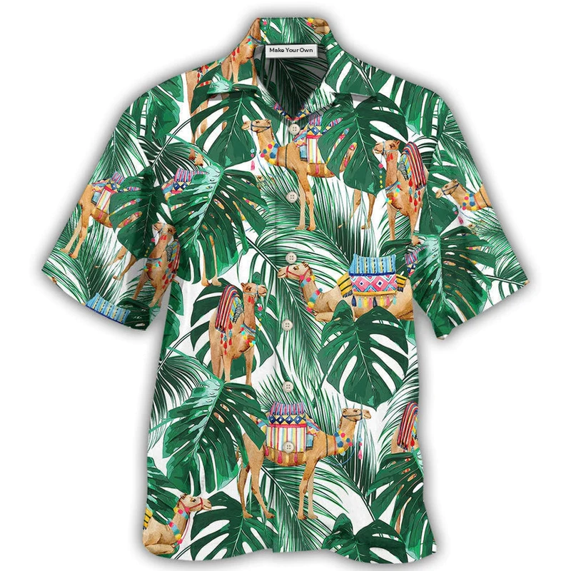 Camel In Tropical Forest - Hawaiian Shirt