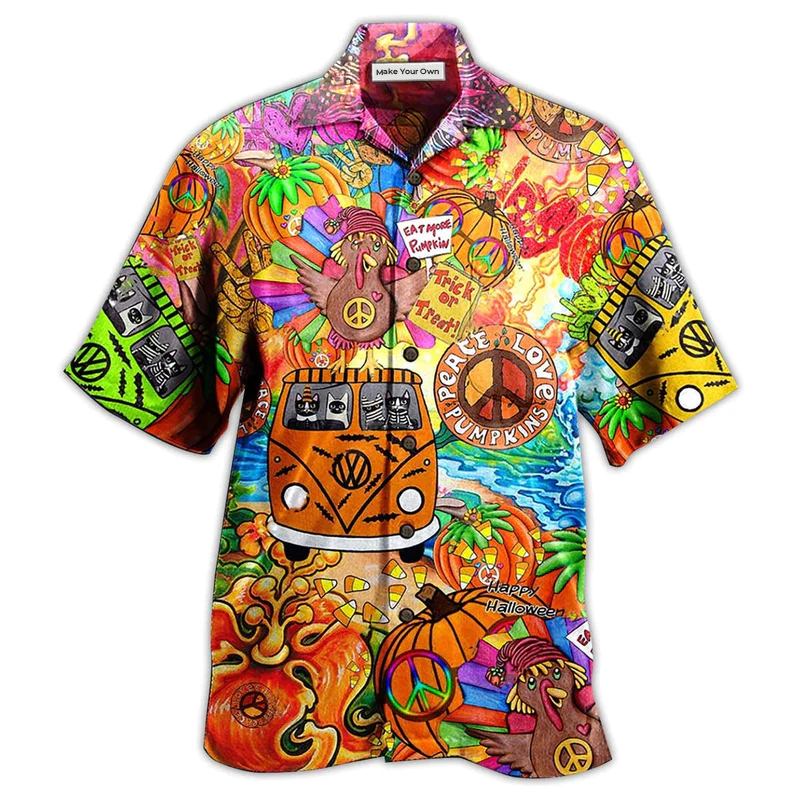 Hippie Pumpkins Mix Color  - Hawaiian Shirt