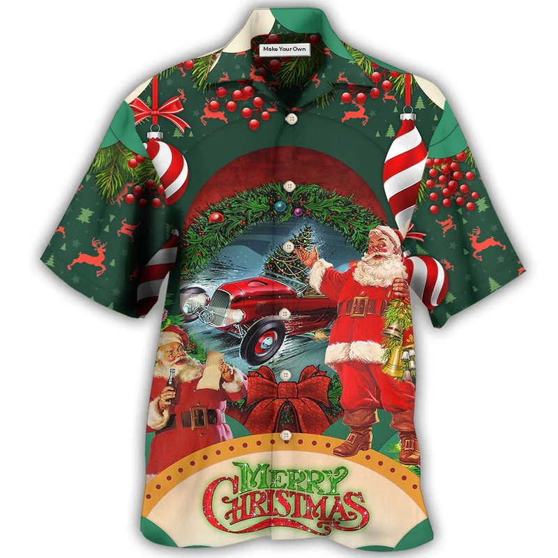 Hot Rod Merry Christmas I Was So Happy That Santa Made All Those - Hawaiian Shirt