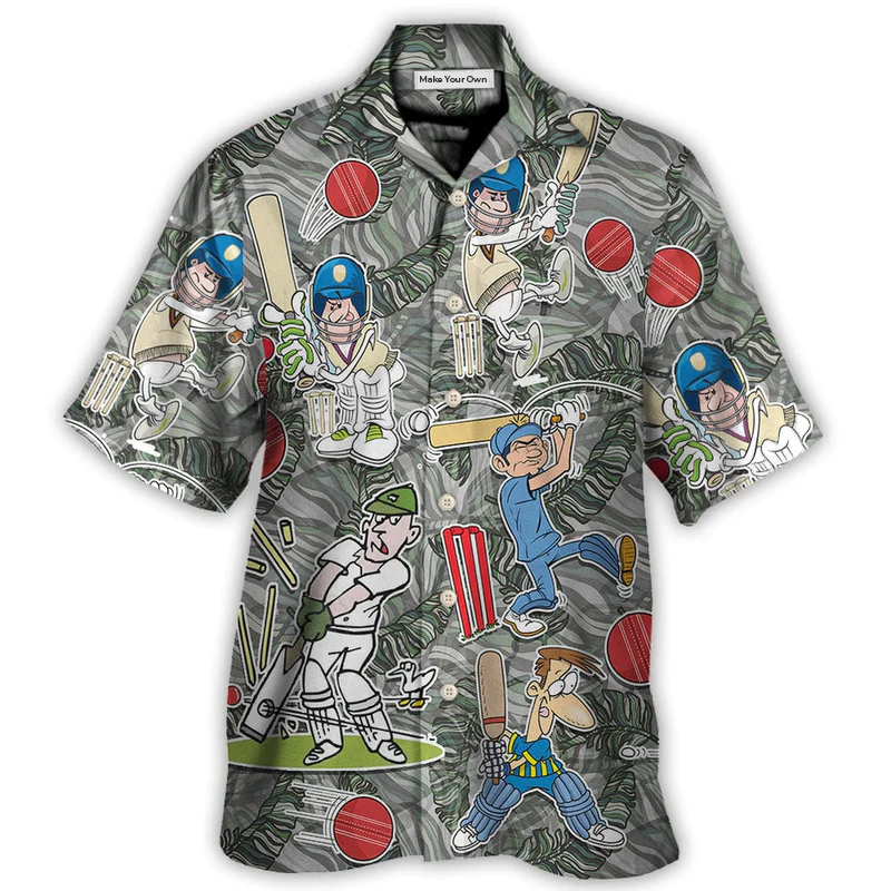 Cricket Sport Cricket Lover Tropical Leaf Art - Hawaiian Shirt