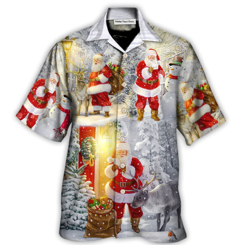Christmas Santa Claus Lover Animal Light Story Art Style - Hawaiian Shirt