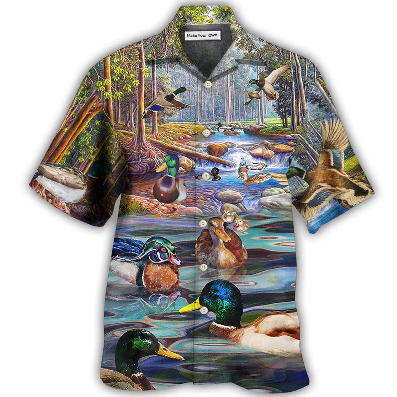 Duck Love Lake And Fly Cool - Hawaiian Shirt