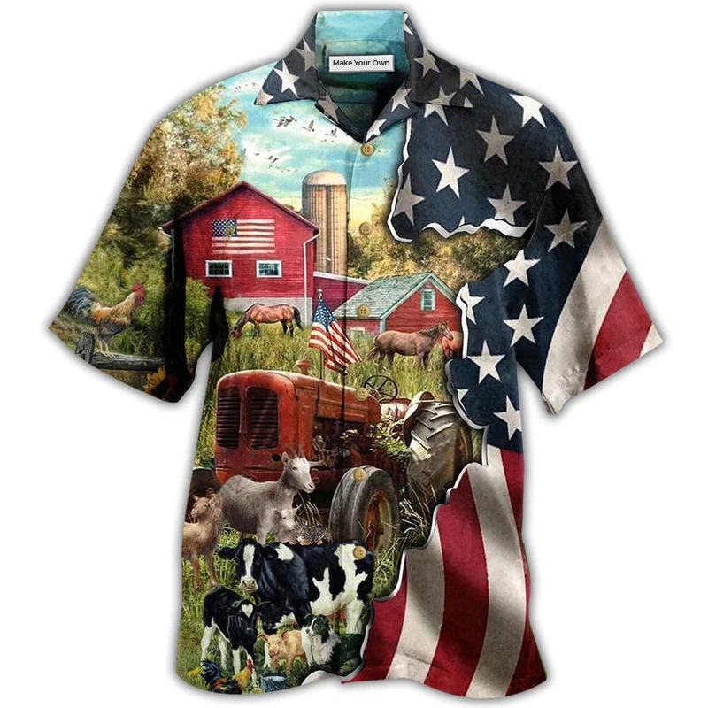 Farm Love Cows And Animals America - Hawaiian Shirt