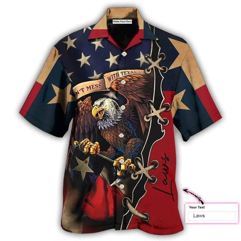 America Texas Eagle Peace Life Style Personalized - Hawaiian Shirt