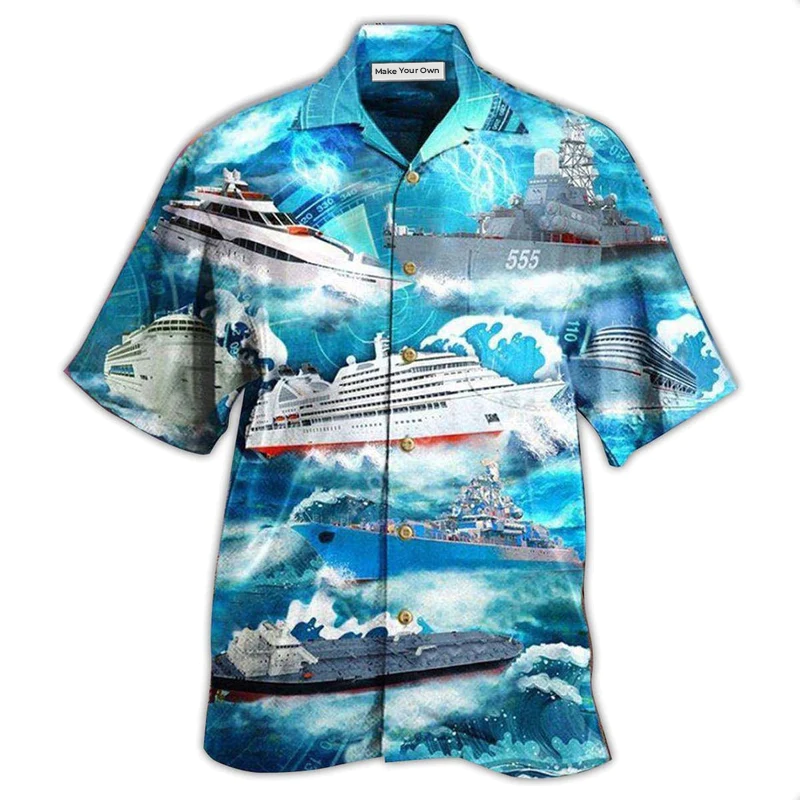 Ship Over Sea - Hawaiian Shirt