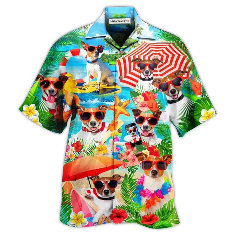 Jack Russell Terrier Dog Love Beach - Hawaiian Shirt