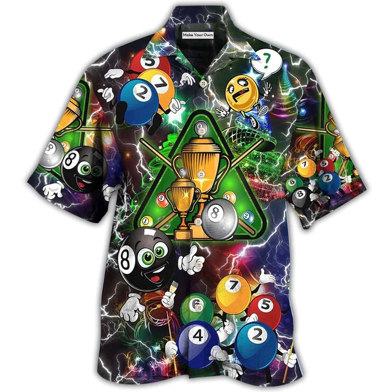 Billiard Lover Lightning Merry Christmas - Hawaiian Shirt